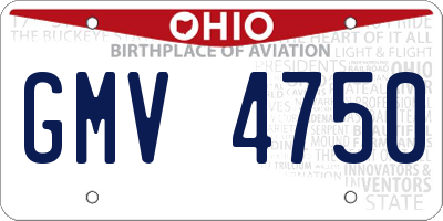 OH license plate GMV4750