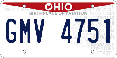 OH license plate GMV4751