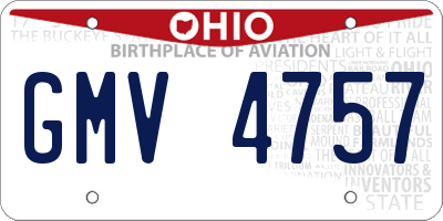 OH license plate GMV4757