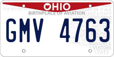 OH license plate GMV4763