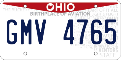 OH license plate GMV4765