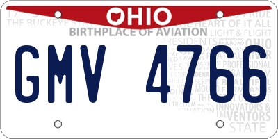 OH license plate GMV4766