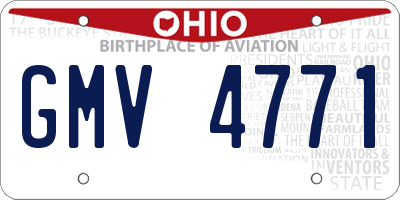 OH license plate GMV4771