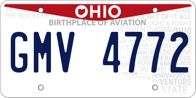 OH license plate GMV4772