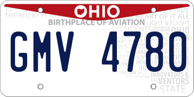 OH license plate GMV4780