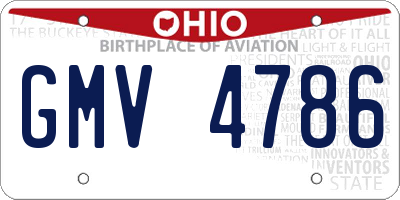 OH license plate GMV4786