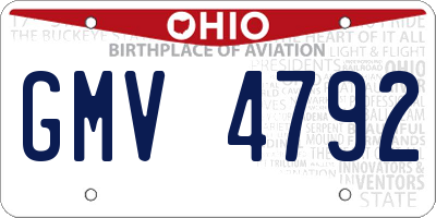 OH license plate GMV4792