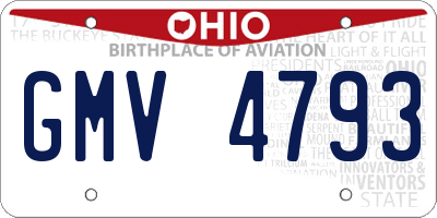 OH license plate GMV4793