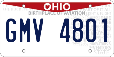 OH license plate GMV4801