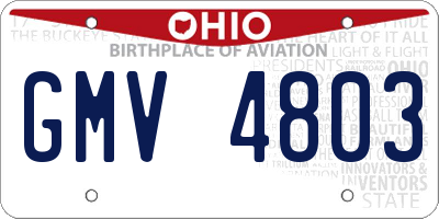 OH license plate GMV4803