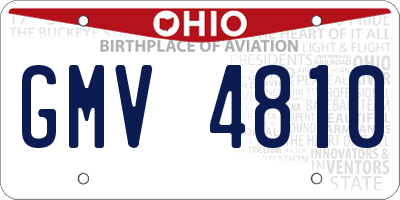 OH license plate GMV4810