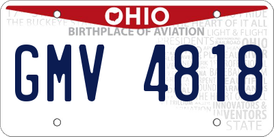 OH license plate GMV4818