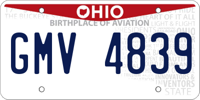 OH license plate GMV4839