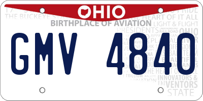 OH license plate GMV4840