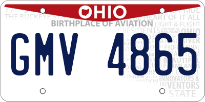 OH license plate GMV4865
