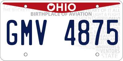OH license plate GMV4875