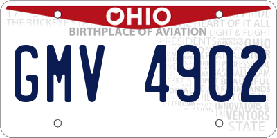 OH license plate GMV4902
