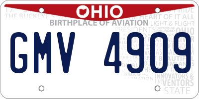 OH license plate GMV4909