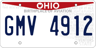 OH license plate GMV4912