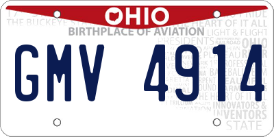 OH license plate GMV4914