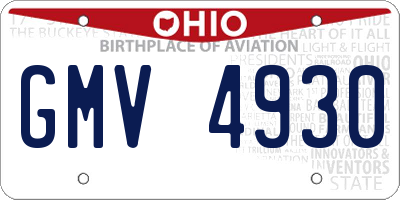 OH license plate GMV4930