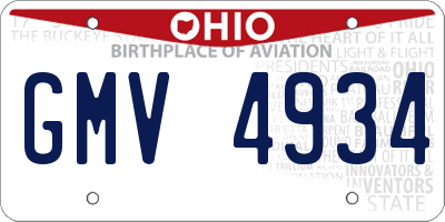 OH license plate GMV4934