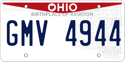 OH license plate GMV4944