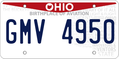 OH license plate GMV4950