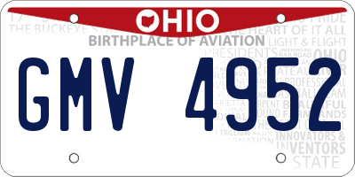 OH license plate GMV4952
