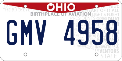 OH license plate GMV4958