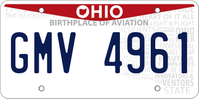 OH license plate GMV4961