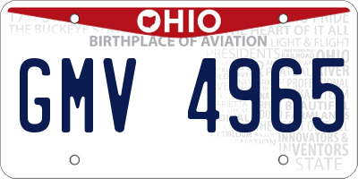 OH license plate GMV4965