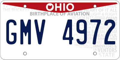 OH license plate GMV4972
