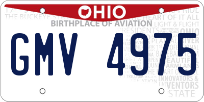 OH license plate GMV4975