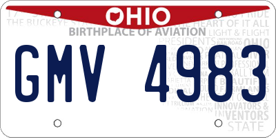 OH license plate GMV4983