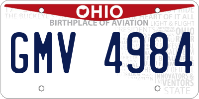 OH license plate GMV4984