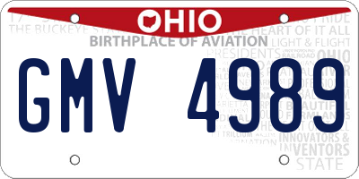 OH license plate GMV4989