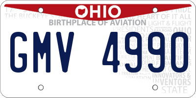 OH license plate GMV4990