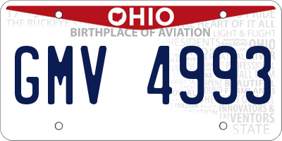 OH license plate GMV4993