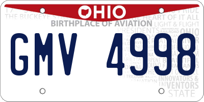 OH license plate GMV4998