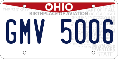 OH license plate GMV5006