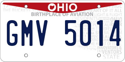 OH license plate GMV5014