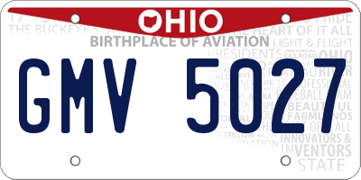OH license plate GMV5027