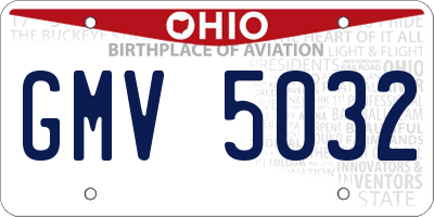 OH license plate GMV5032