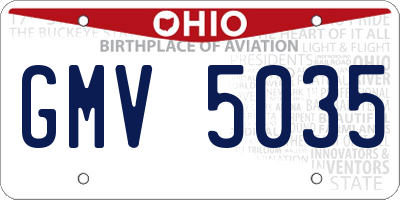 OH license plate GMV5035