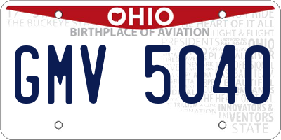 OH license plate GMV5040