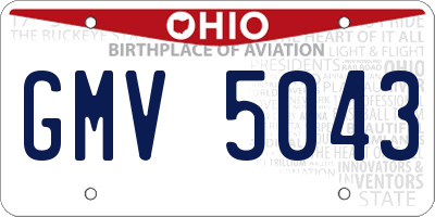OH license plate GMV5043