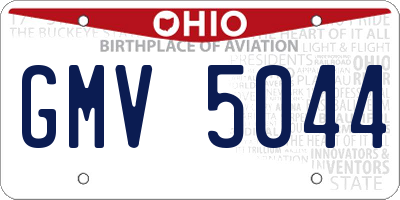 OH license plate GMV5044