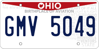 OH license plate GMV5049