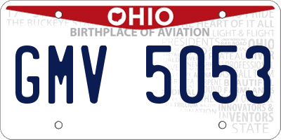 OH license plate GMV5053